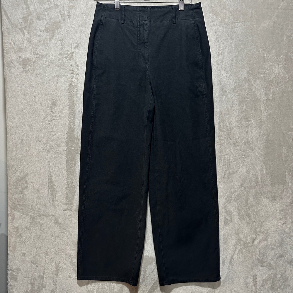 Wilfred Free Aritzia Black Wide Leg Chino Pants Size 6 Cotton Lyocell 79489